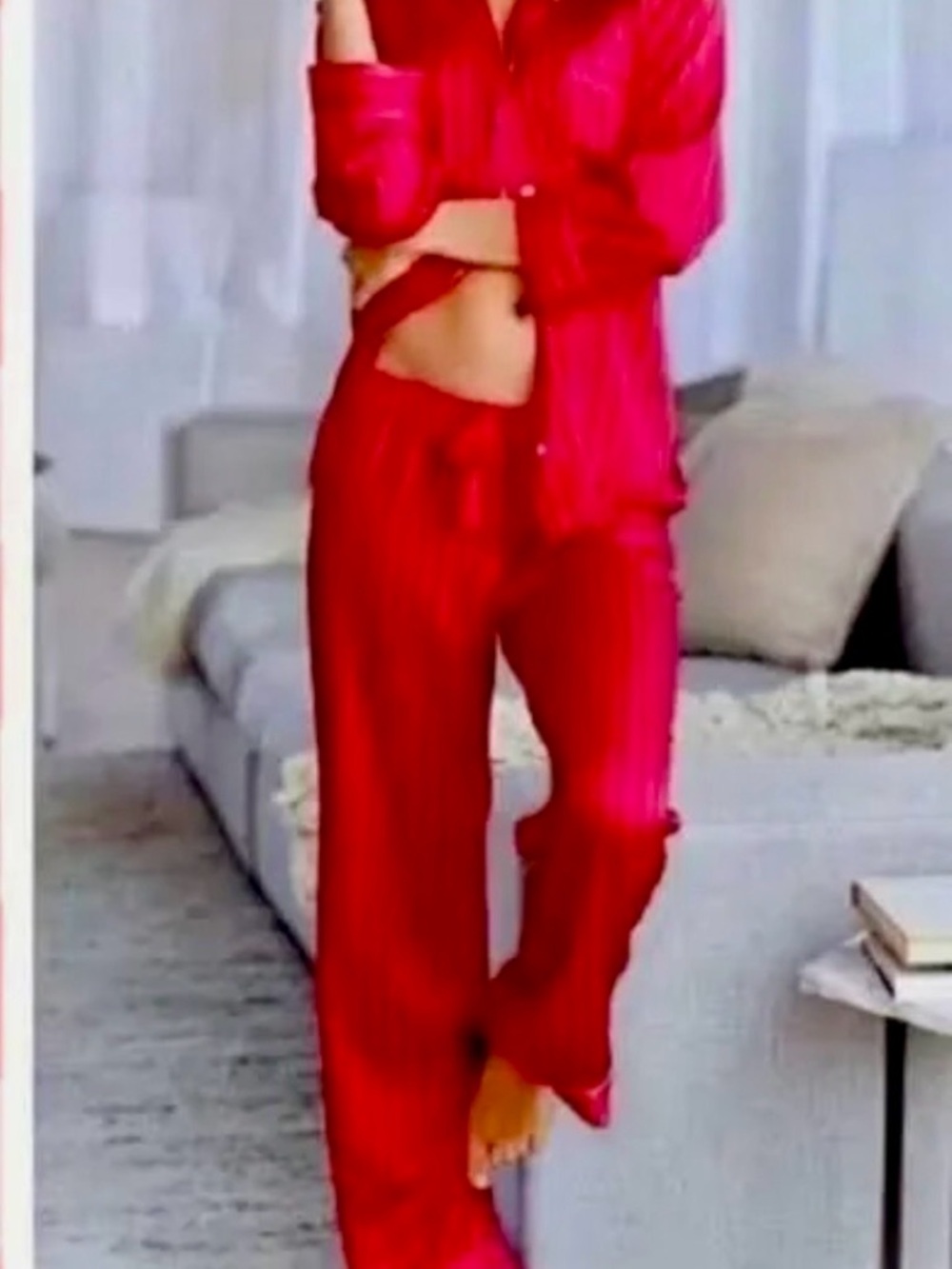 Victoria’s Secret red satin striped pajama set after hours collection EUC - Picture 3 of 10